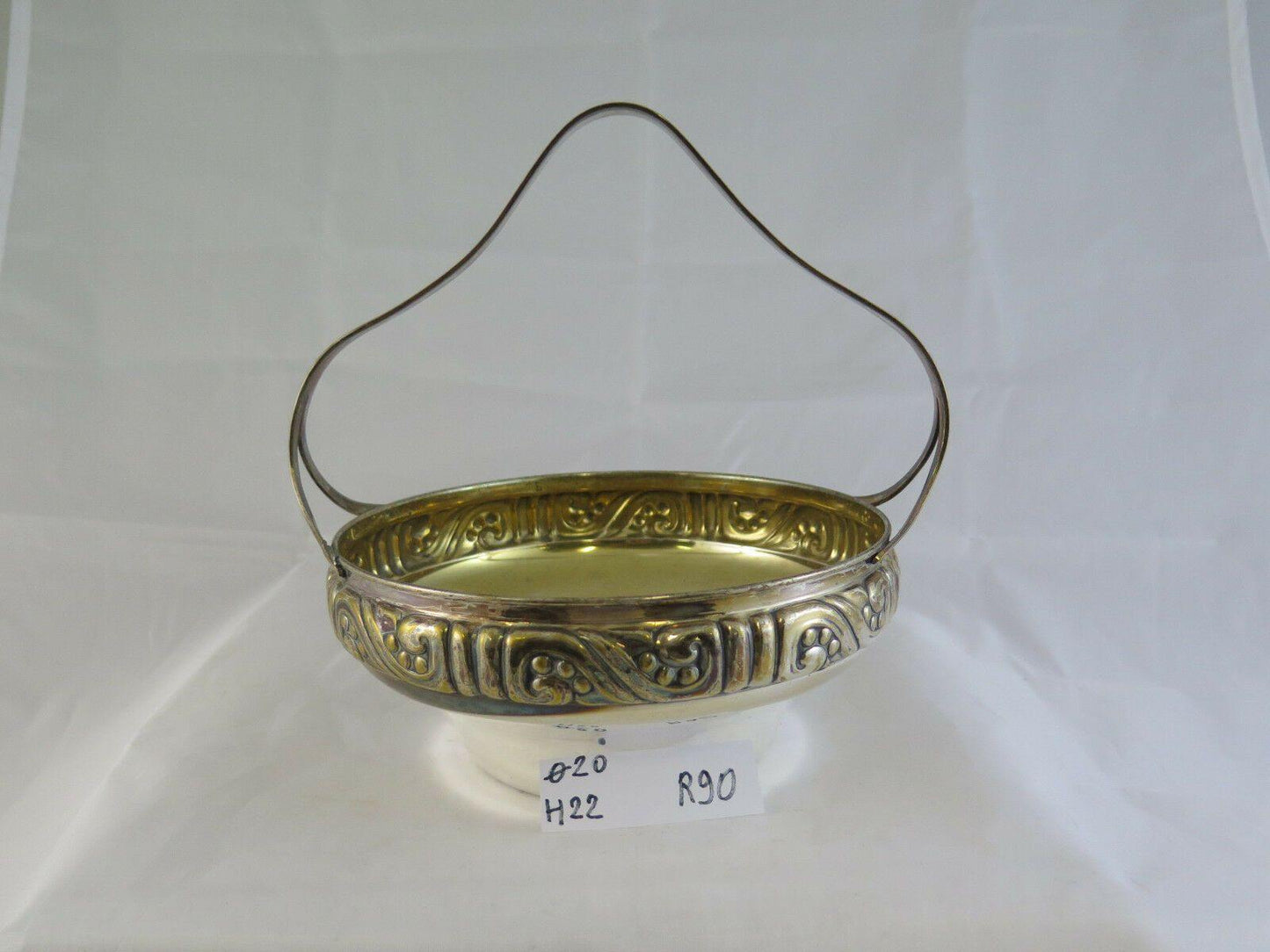 ANTICO CESTINO CENTROTAVOLA ENERET ASTRAL SILVERPLATE ART NOUVEAU BOWL R90 - Belbello Antiques