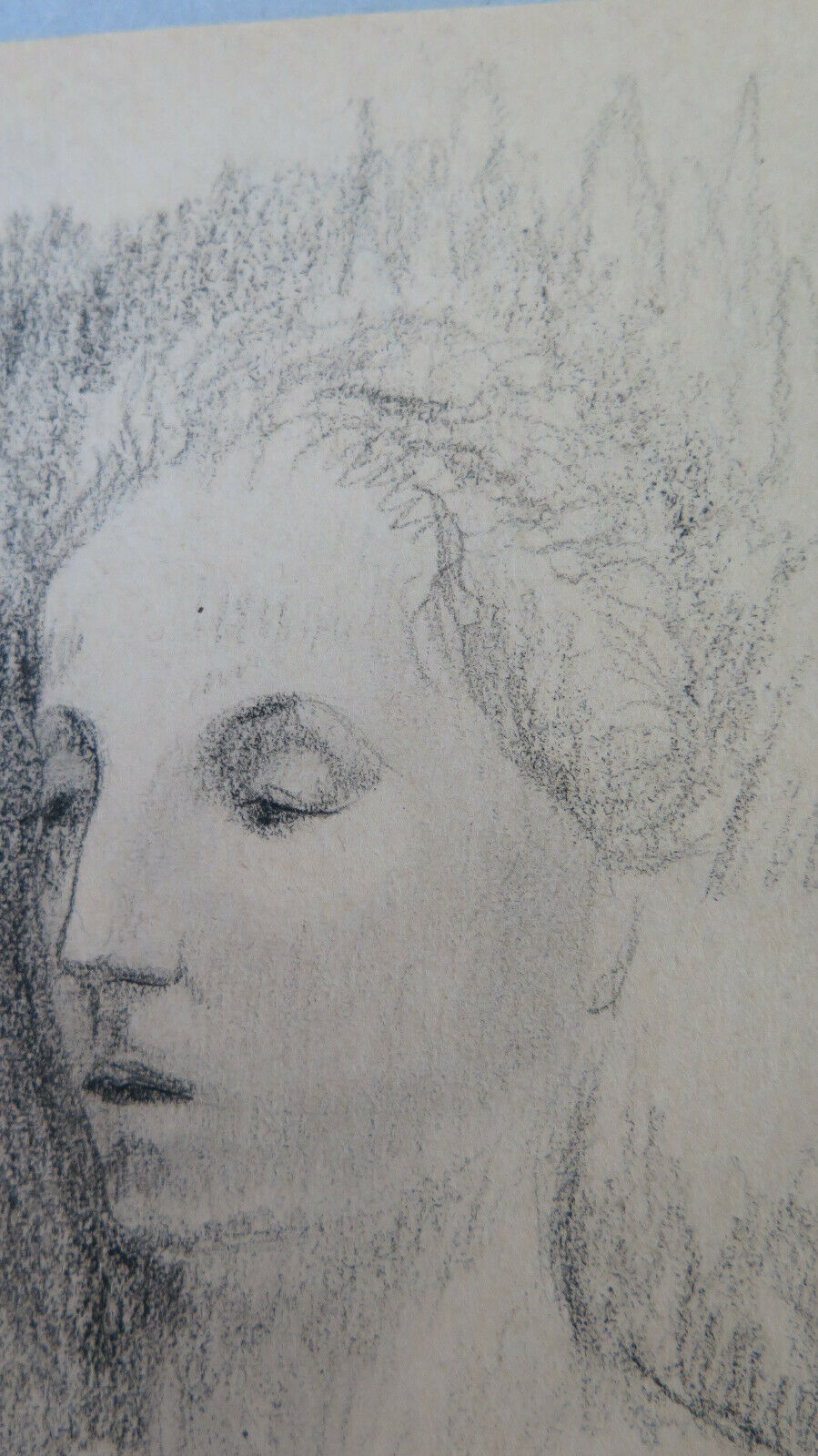 DISEGNO ANTICO RITRATTO FEMMINILE BOZZETTO DI ANONIMO SCHIZZO A MATITA BM53.2 - Belbello Antiques