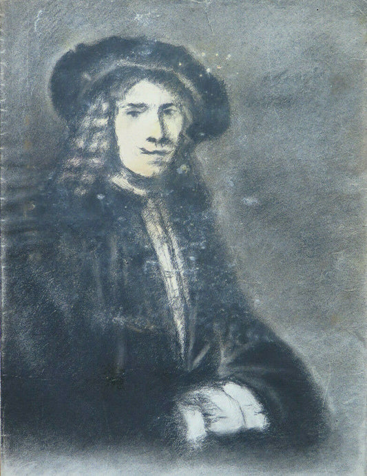 RITRATTO GENTILUOMO CAPPELLO BAFFI DISEGNO ANTICO DI Pierre Duteurtre DUT BM53.1