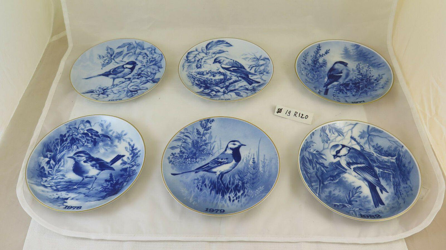 6 PIATTI DA COLLEZIONE Tove Svendsen Fugleplatte CERAMICA DANIMARCA R120 - Belbello Antiques