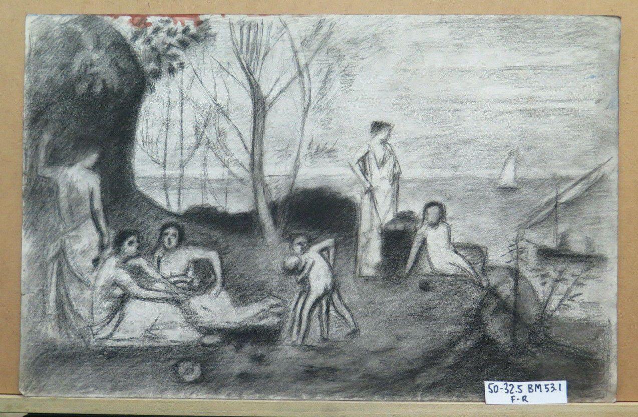 GRANDE DISEGNO ANTICO ILLUSTRATORE FRANCESE Pierre Duteurtre detto DUT BM53.1 b - Belbello Antiques