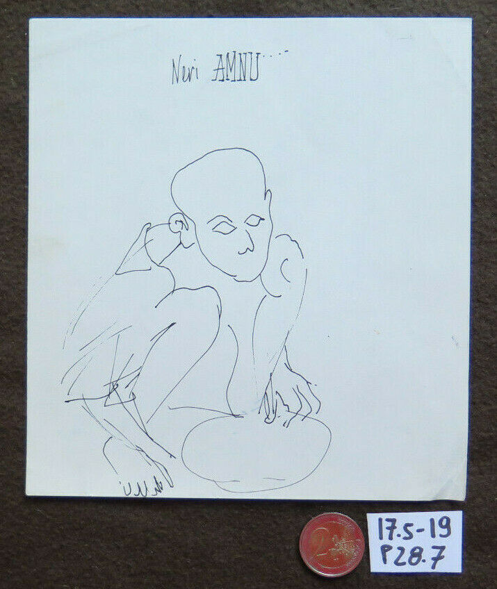 DISEGNO BOZZETTO SU CARTA STUDIO PER FUGURA INTERA PENNA VINTAGE P28.7