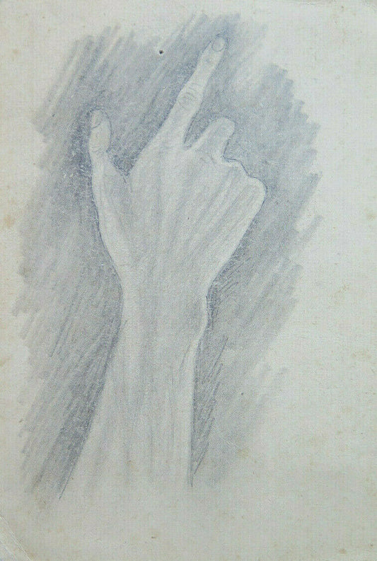 DISEGNO ANTICO CON STUDIO PER CORPO UMANO SU CARTOLINA FORZE ARMATE P28.6 - Belbello Antiques