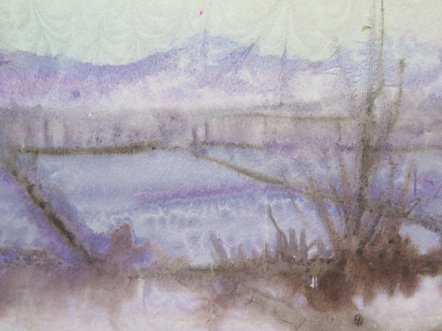 PAINTING WINTER LANDSCAPE WITH SNOW AND FROST MODERN PAINTING FROM THE 60S ORIGINAL p16