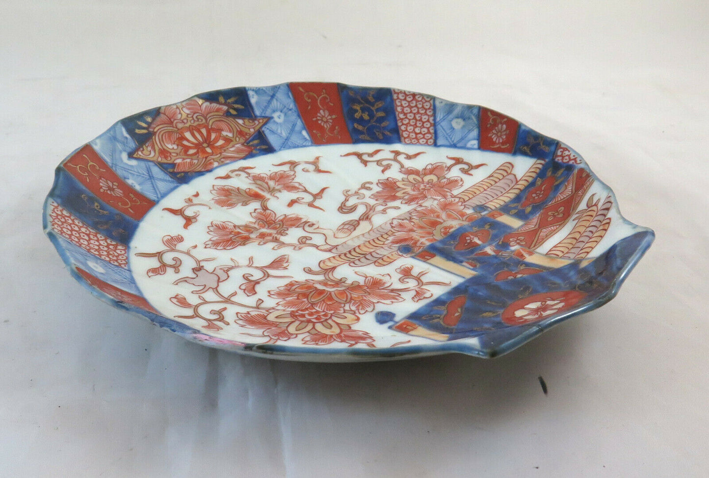 ANTIQUE IMARI PORCELAIN PLATE ANTIQUE SHELL JAPAN CERAMIC ASIA BM25 