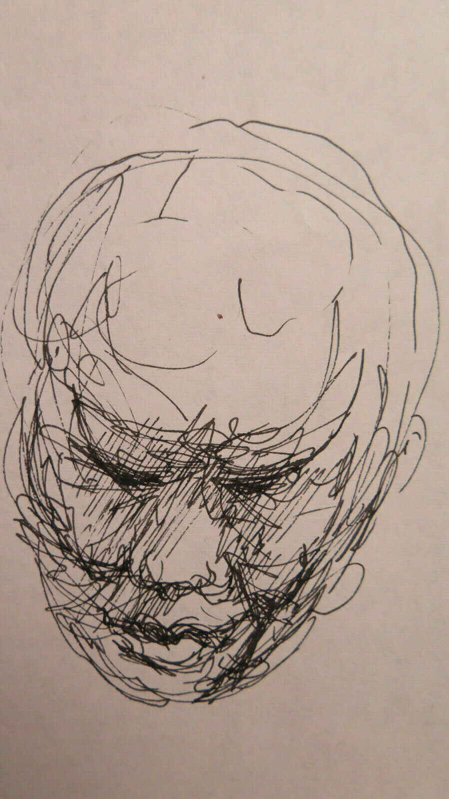 THREE PORTRAIT DRAWINGS OF MAN AND WOMAN OLD VINTAGE PEN ON PAPER 1960s P28.8