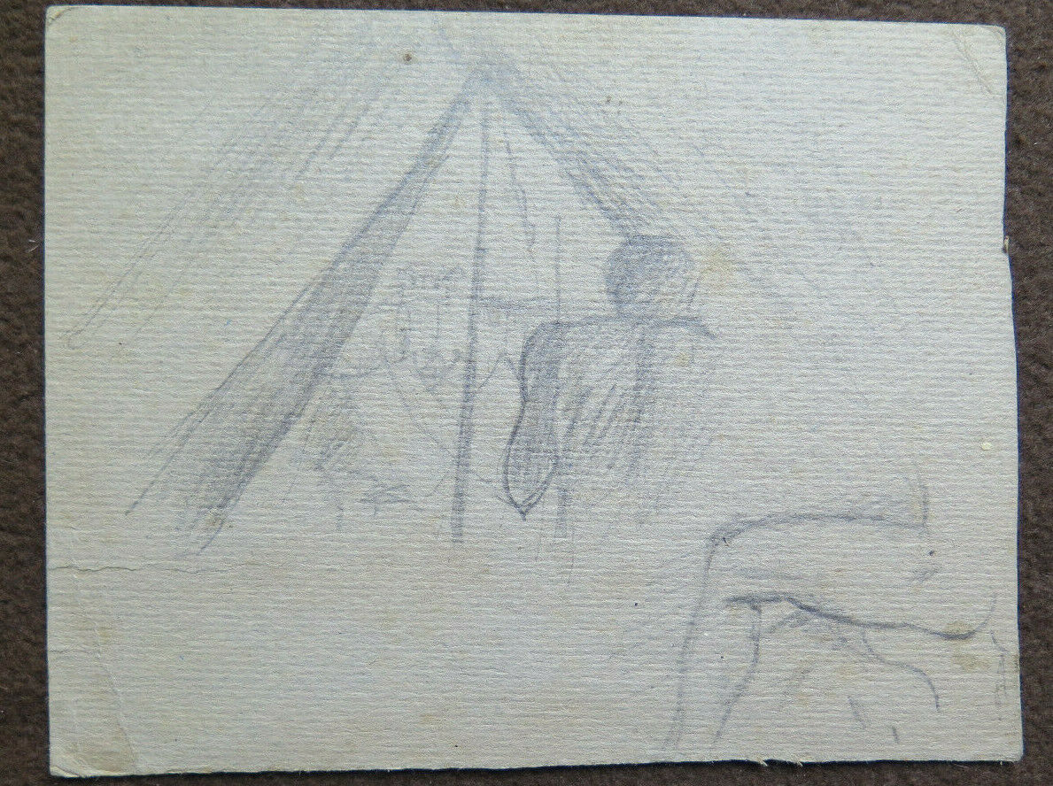 DUE ANTICHI DISEGNI BOZZETTI CON STUDIO PER CORPO UMANO ANNI '40 DISEGNO P28.6