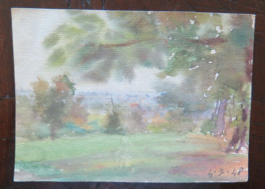 SMALL WATERCOLOR PAINTING ON PAPER PAPER PAINTER G. PANCALDI MODENA P28.4