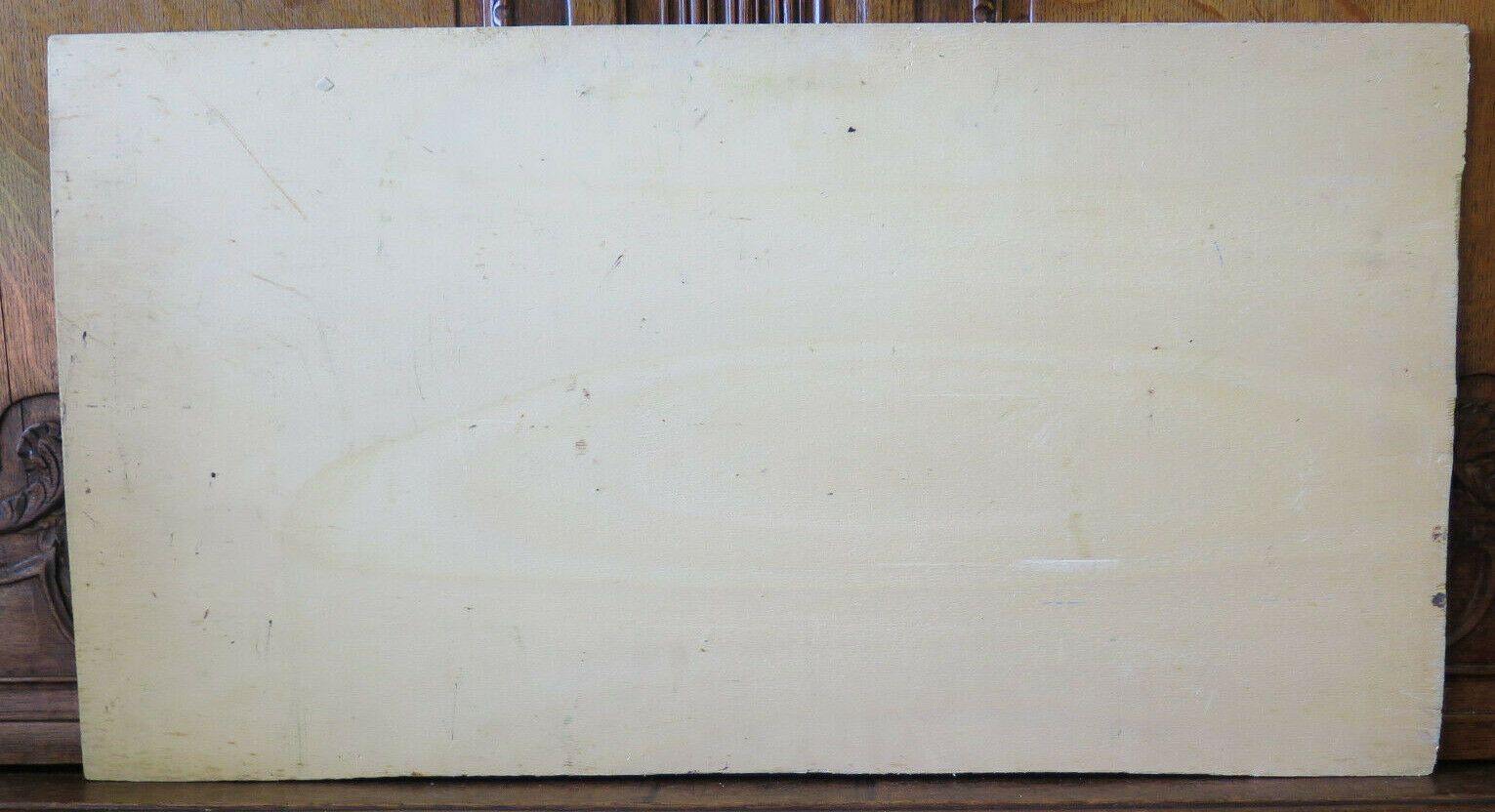 79x42 cm QUADRO AD OLIO DIPINTO VINTAGE VEDUTA PAESE STILE IMPRESSIONISTA P20 - Belbello Antiques