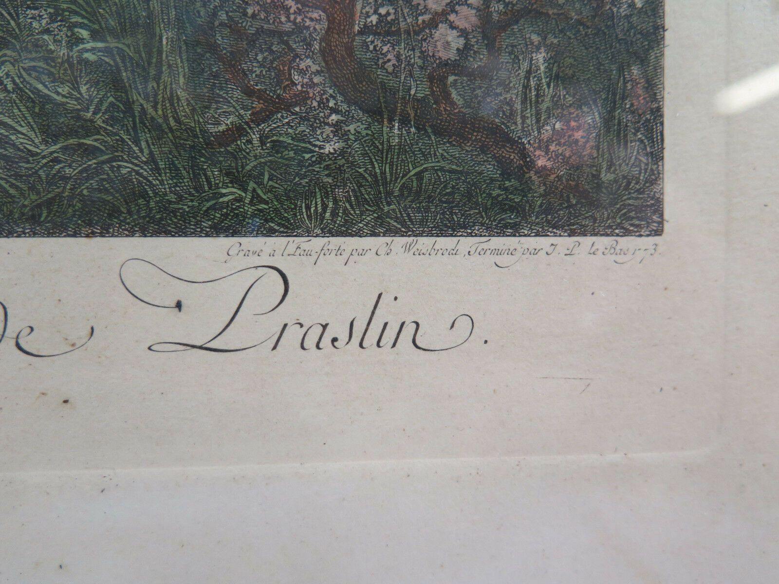 ANTICA ACQUAFORTE FRANCIA 1773 Du Cabinet de M.gr Le Duc de Praslin CORNICE G38 - Belbello Antiques