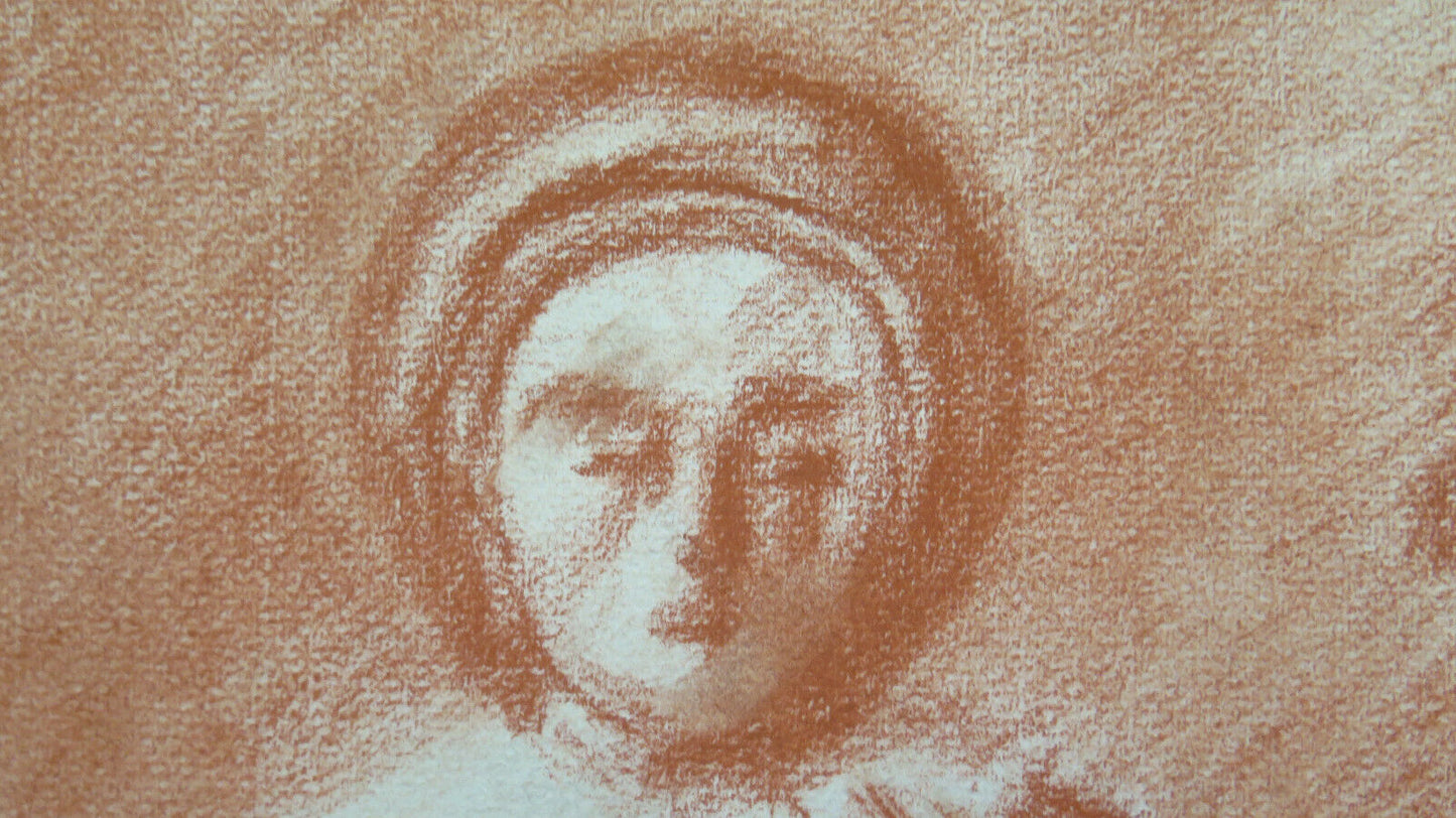 GRANDE DISEGNO ANTICO ISPIRATO WATTEAU PIERROT Pierre Duteurtre DUT BM53.1 D