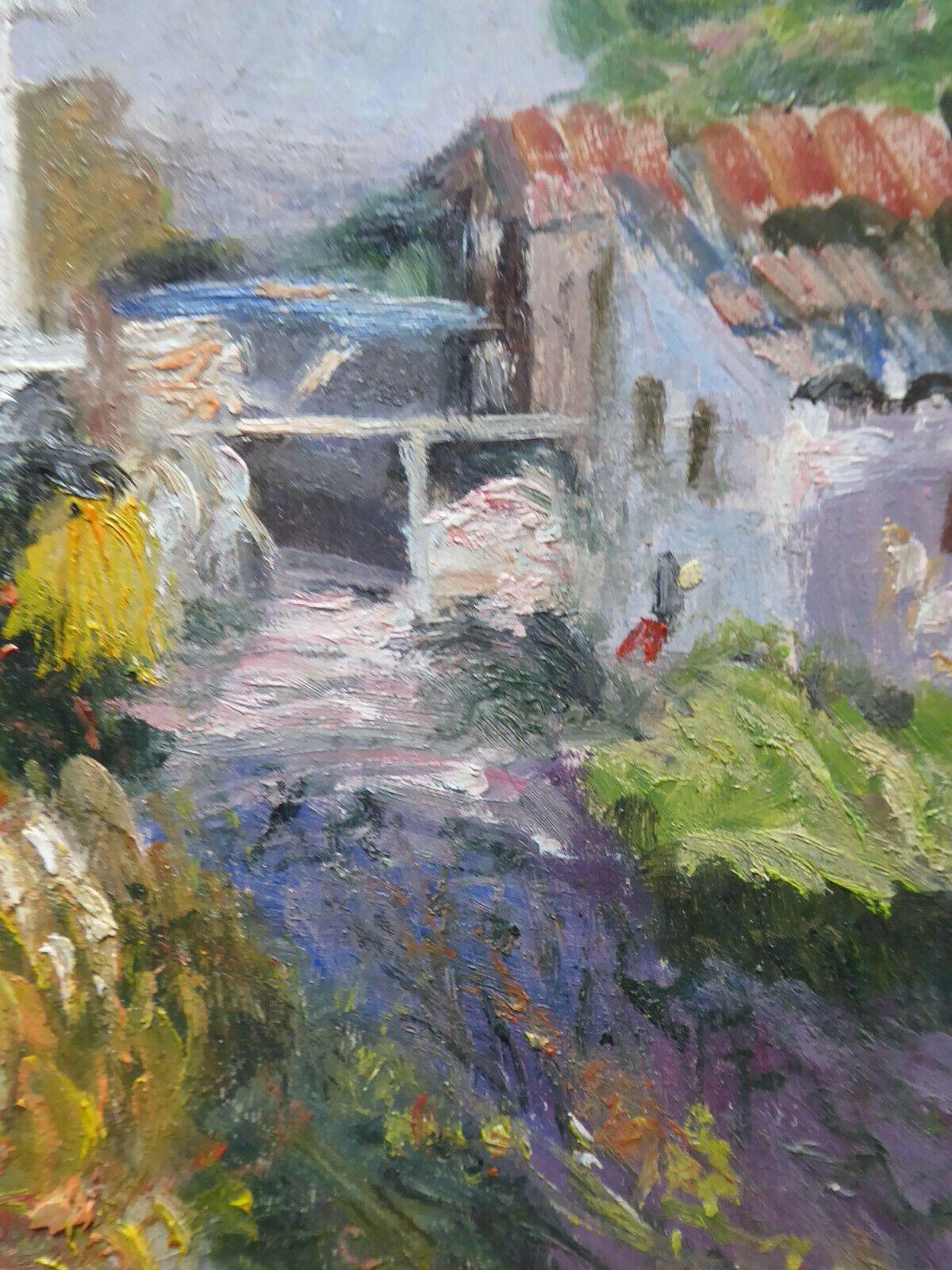 PAESAGGIO IN PRIMAVERA VECCHIO QUADRO IN STILE IMPRESSIONISTA SPAGNA '900 MD3 - Belbello Antiques