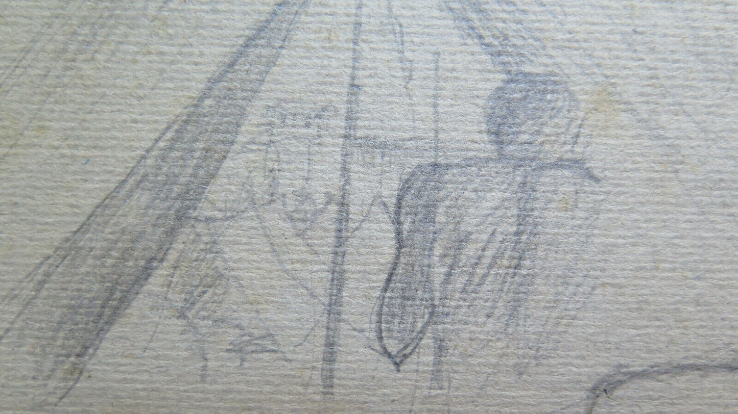 DUE ANTICHI DISEGNI BOZZETTI CON STUDIO PER CORPO UMANO ANNI '40 DISEGNO P28.6