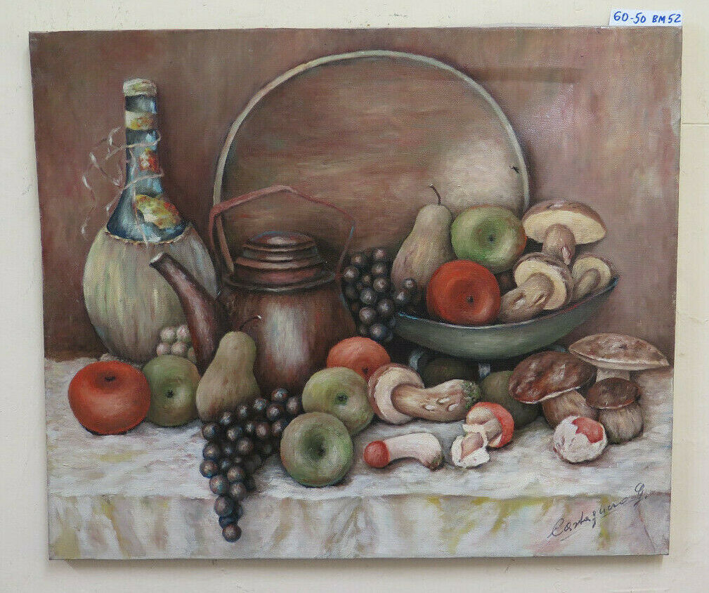 OLD OIL PAINTING STILL LIFE SIGNED CASTEGNERO VINTAGE PAINTING BM52