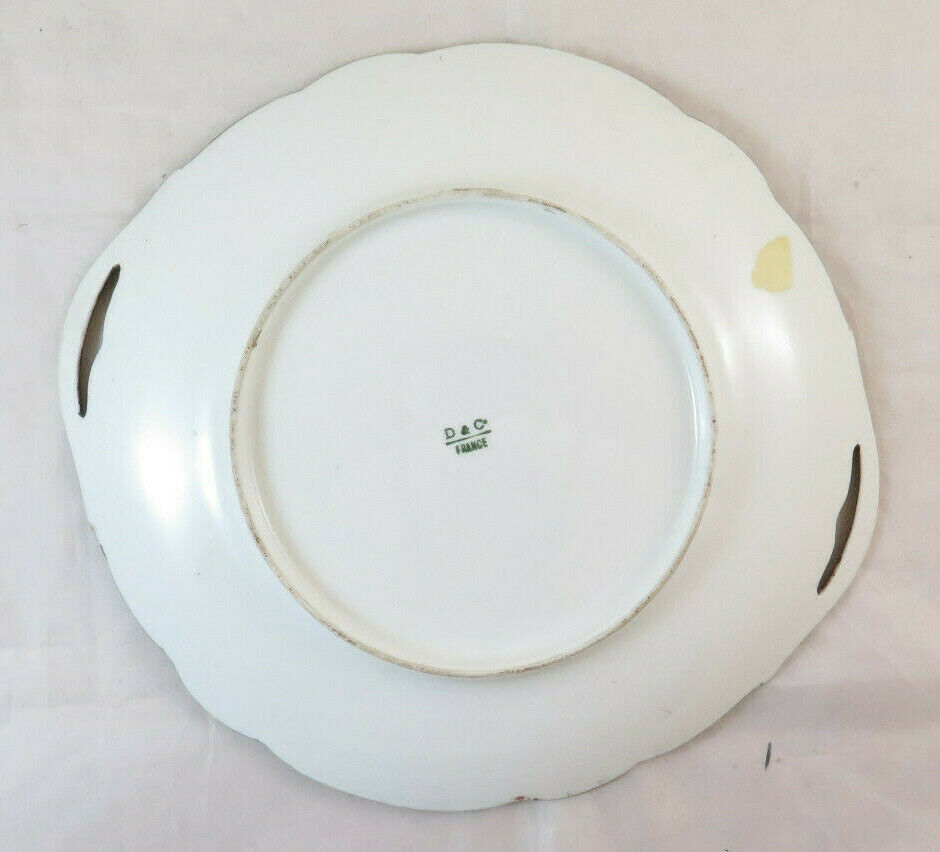 PIATTO IN PORCELLANA VINTAGE CERAMICA DIPINTO MANO D&C FRANCE LIMOGES BM34