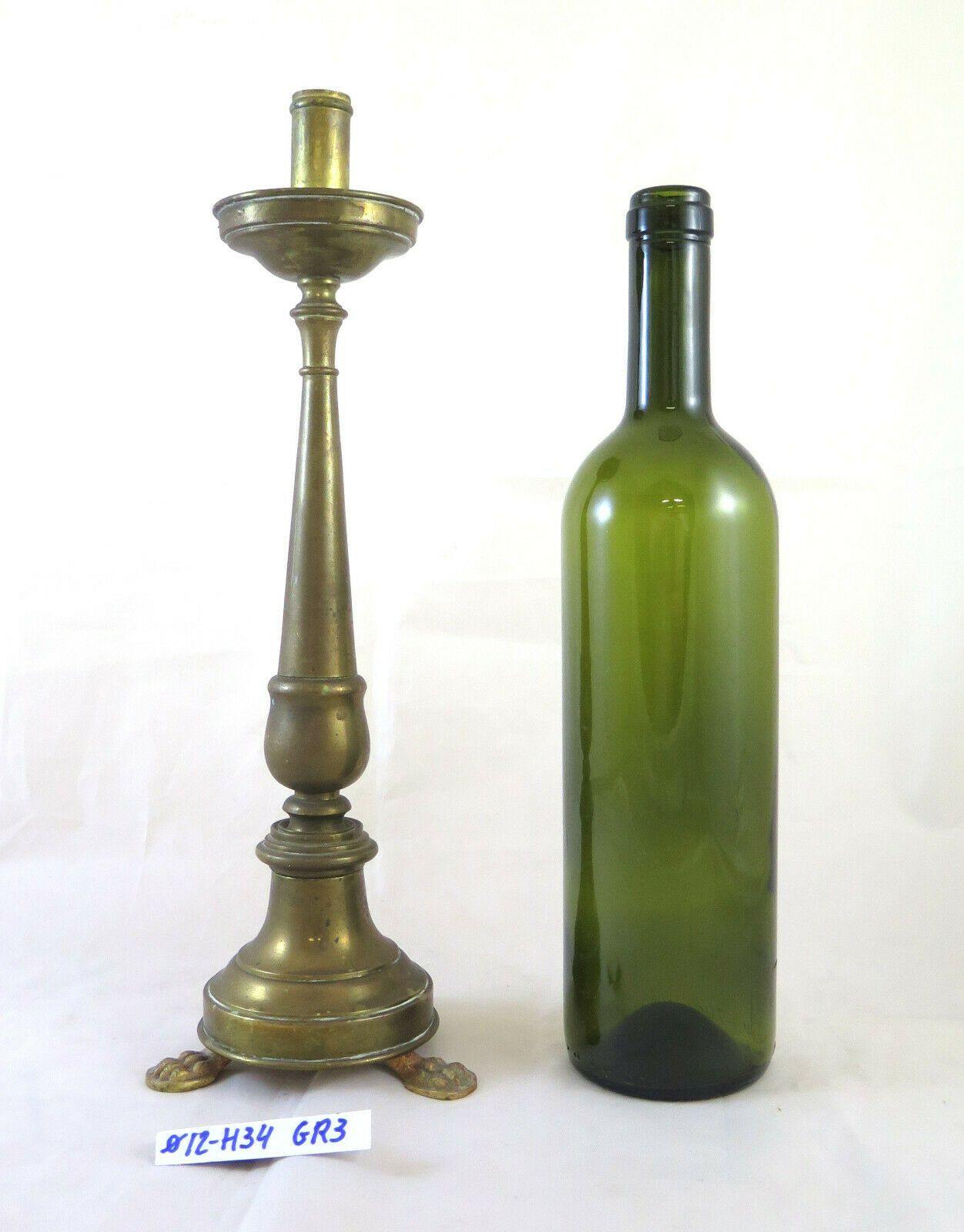 VECCHIA TORCERA IN BRONZO CANDELIERE CANDELABRO PICCOLE DIMENSIONI GR3 - Belbello Antiques