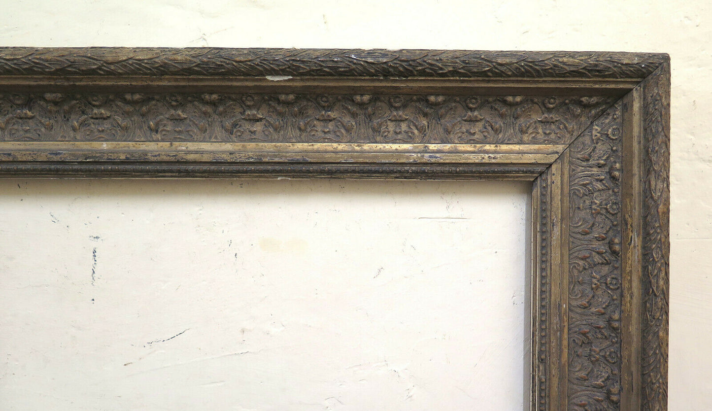 70x91 cm CORNICE ANTICA IN LEGNO STILE LIBERTY ART NOUVEAU PER QUADRI CB - Belbello Antiques
