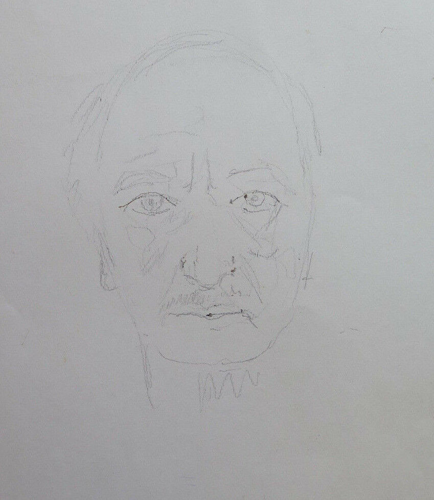 AUTORITRATTO DEL PITTORE GAETANO PANCALDI 1922-2014 DISEGNO MATITA SU CARTA P14