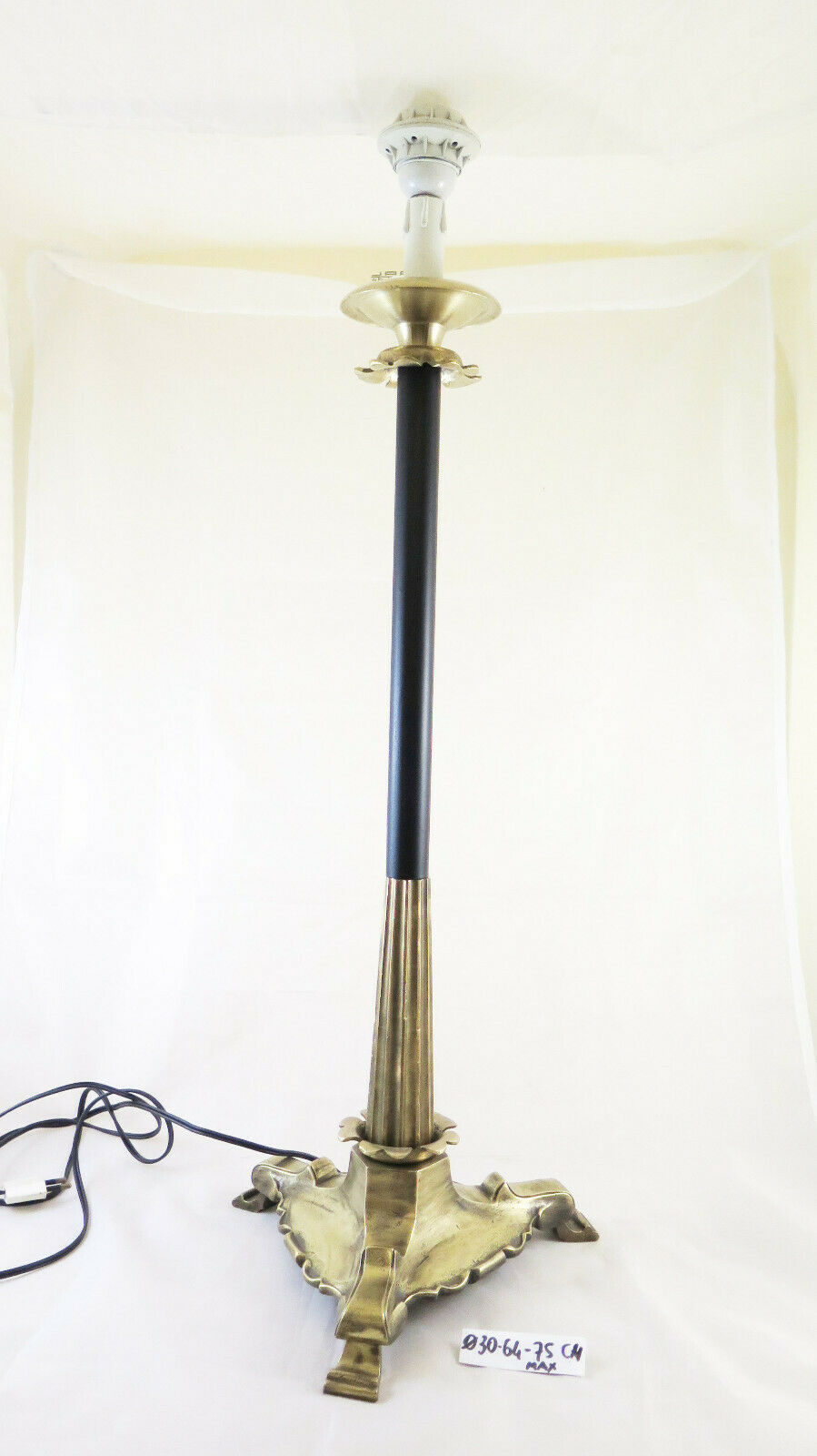 GRANDE LAMPADA DA TAVOLO VINTAGE OTTONE ABAT JOUR ARTIGIANALE STILE BAROCCO CH