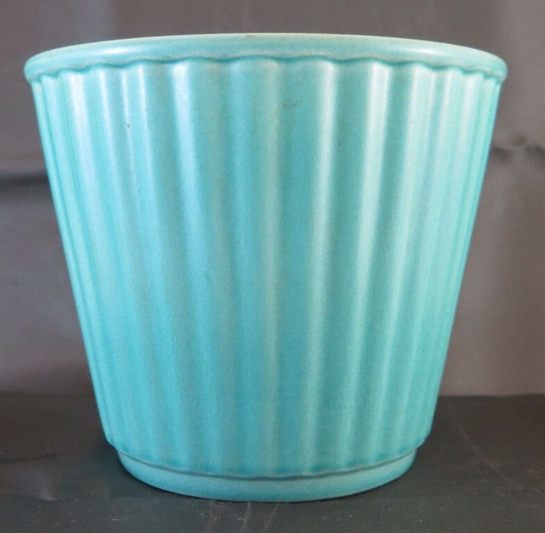 VASO DI CERAMICA ALUMINIA DENMARK FAIENCE VERDE ACQUA ORIGINALE MARCHIATO R118