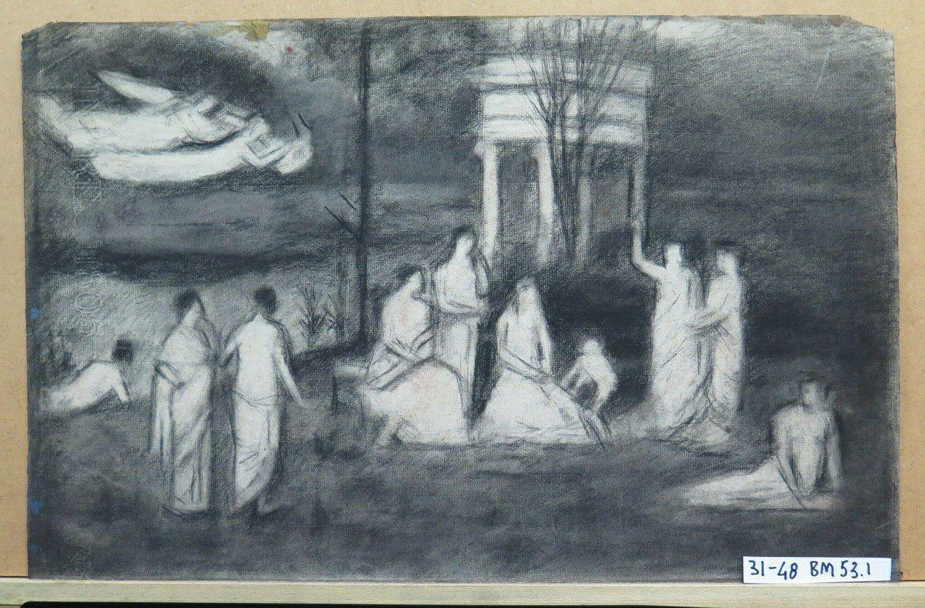 DISEGNO ANTICO STILE NEOCLASSICO OPERA GIOVANILE DI Pierre Duteurtre DUT BM53.1 - Belbello Antiques