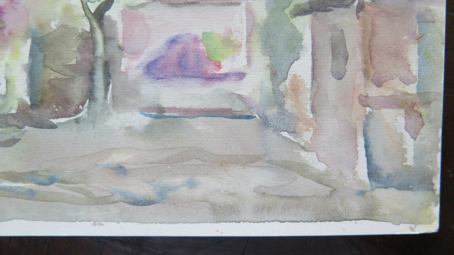 SMALL WATERCOLOR PAINTING ON PAPER WORK BY THE PAINTER G. PANCALDI P28.4 