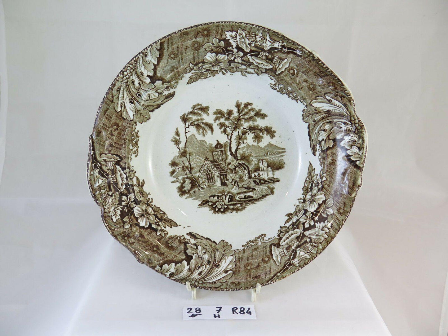 PIATTO IN CERAMICA ANTICO INGHILTERRA PRIMO NOVECENTO COPPA CENTROTAVOLA R84 - Belbello Antiques