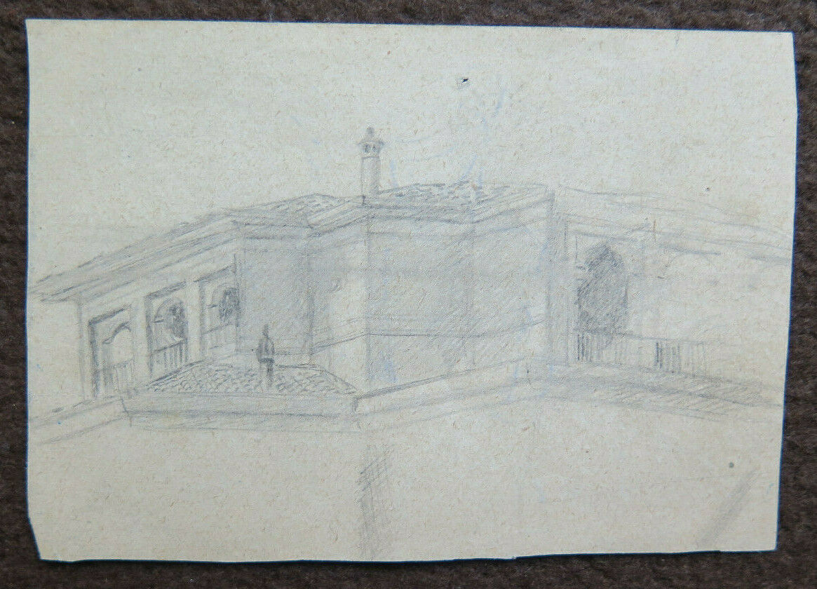 DISEGNO ANTICO ARCHITETTONICO EDIFICIO MODENA 1940 CIRCA MATITA SU CARTA P28.6 - Belbello Antiques