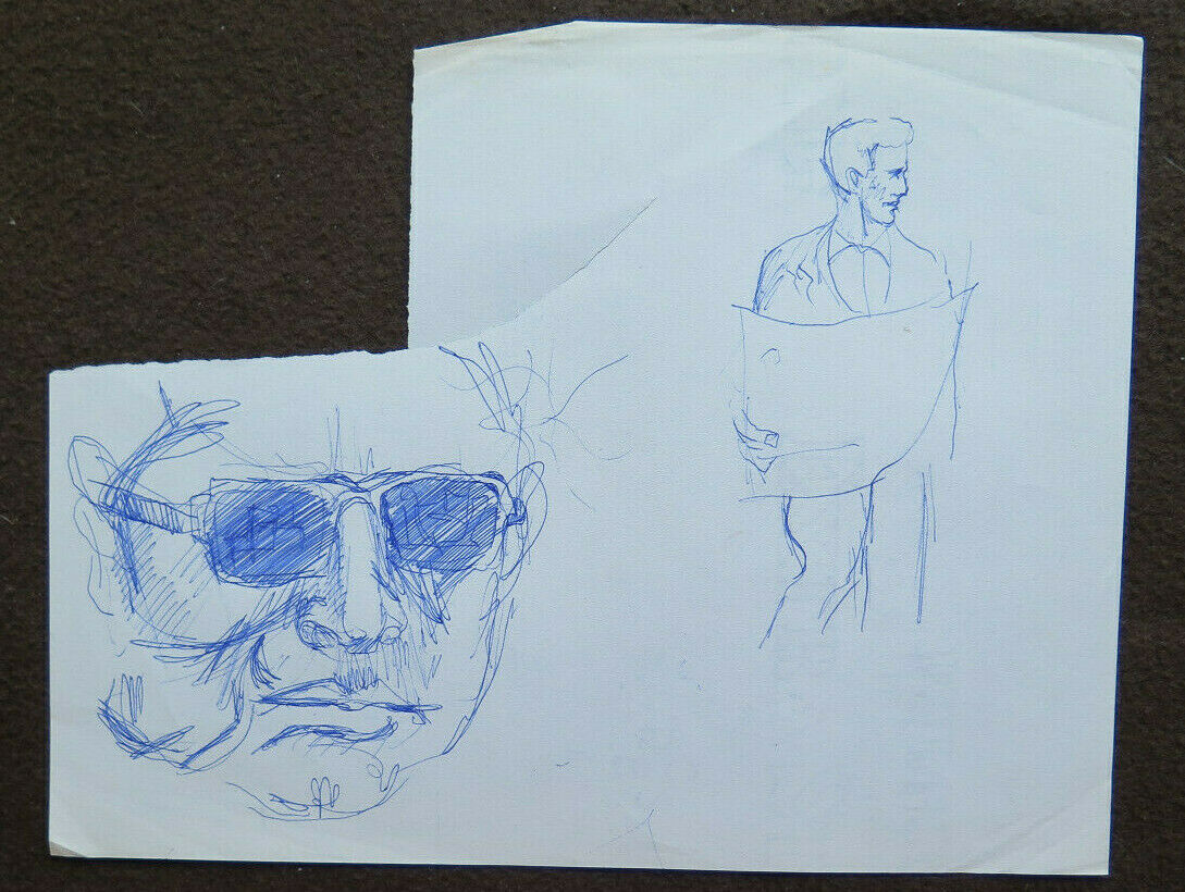 DISEGNO BOZZETTO SU CARTA STUDIO PER FIGURE MASCHILI VINTAGE ANNI 50 60 P28.7