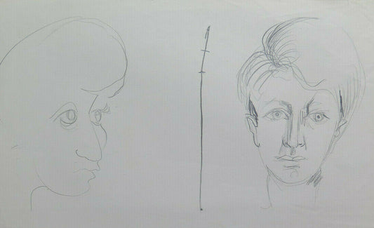 DRAWING PENCIL ON PAPER PORTRAITS FACES SKETCH SKETCH ARTIST STUDIO P28.8