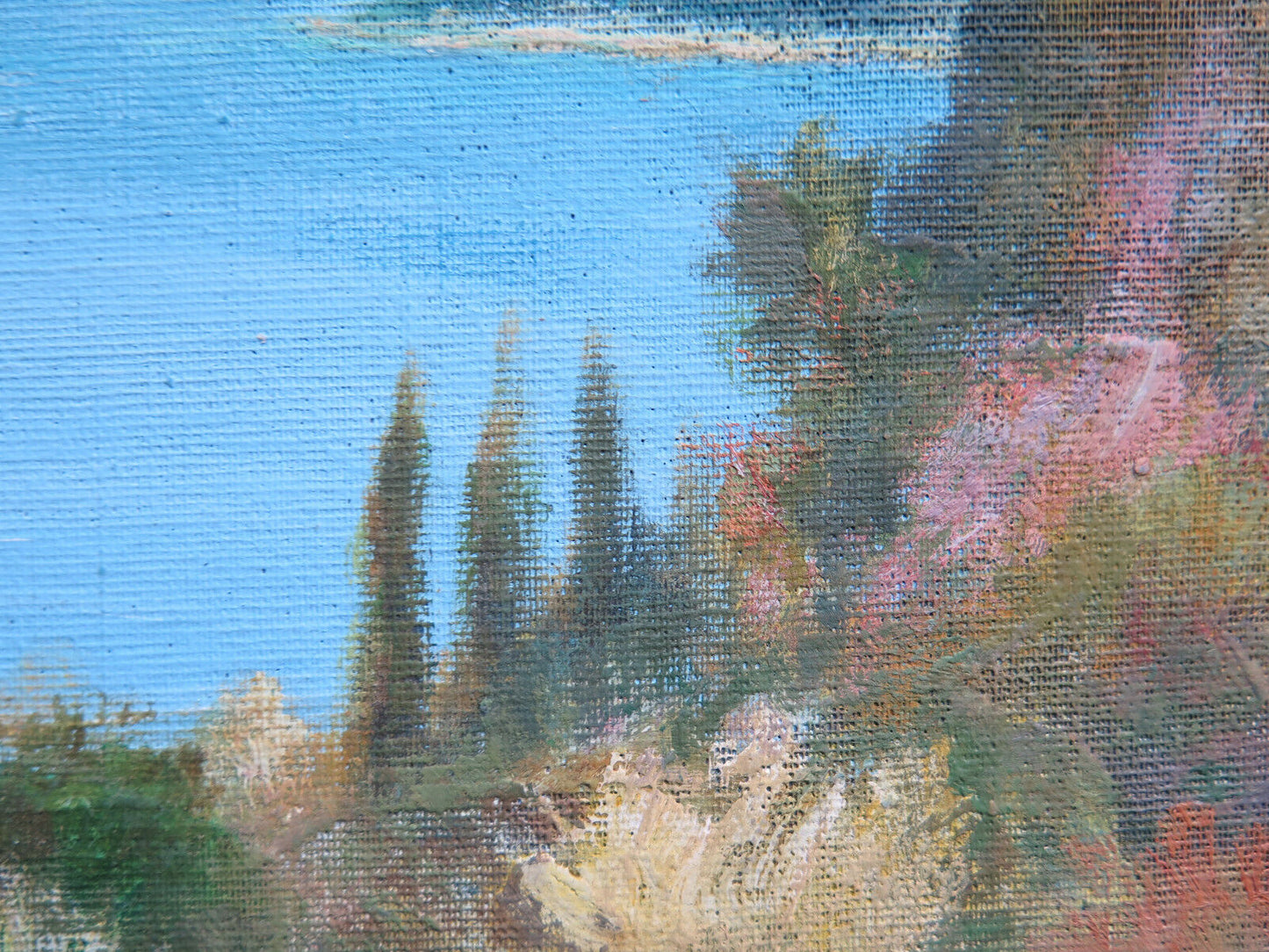 LAKE GARDA LANDSCAPE VIEW FROM THE CLIFF MODERN PAINTING OIL PAINTING p9