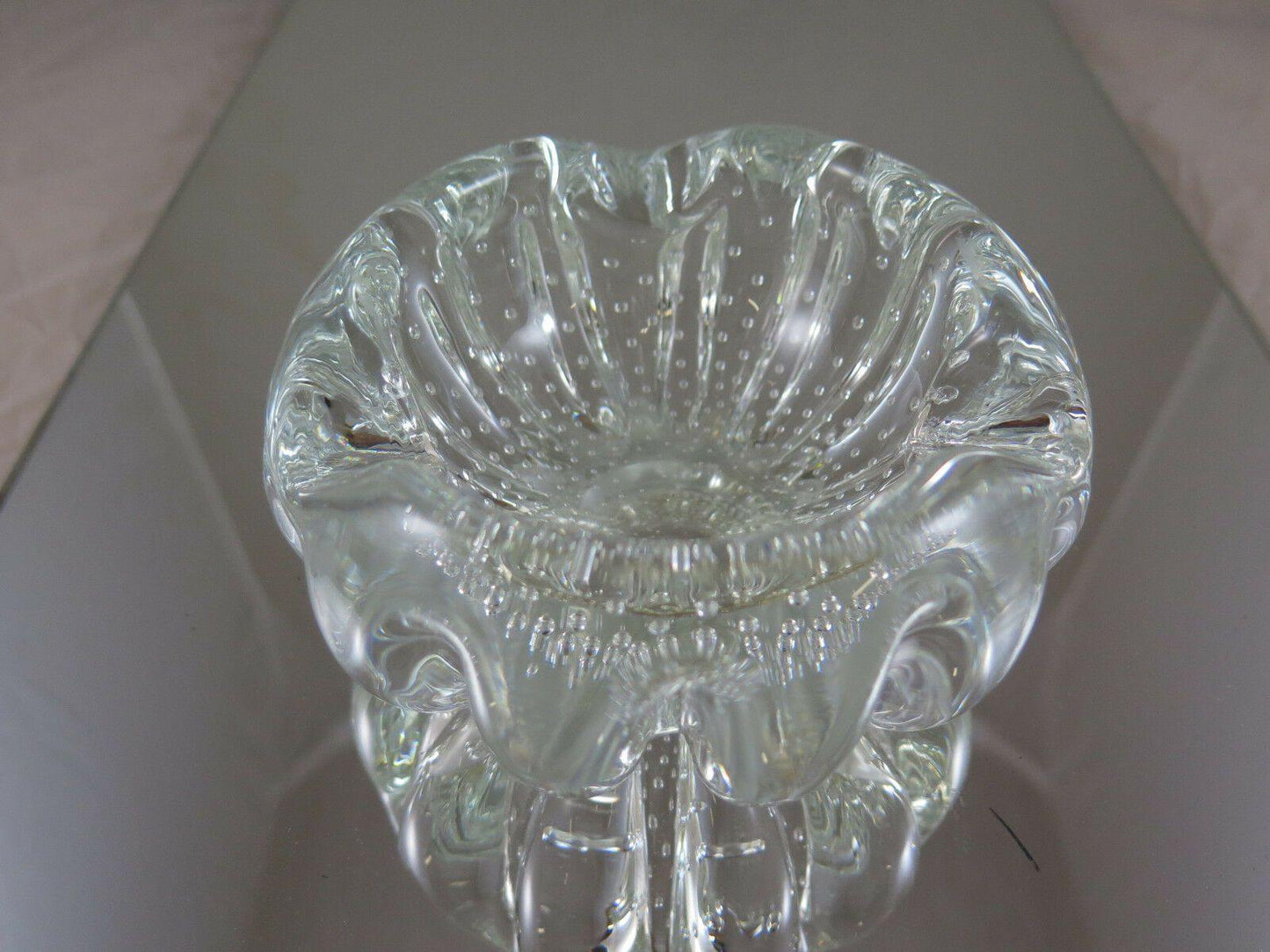 PORTACENERE IN VETRO VINTAGE DANIMARCA SCANDINAVIA META' 900 GLASS ASHTRAY R24 - Belbello Antiques