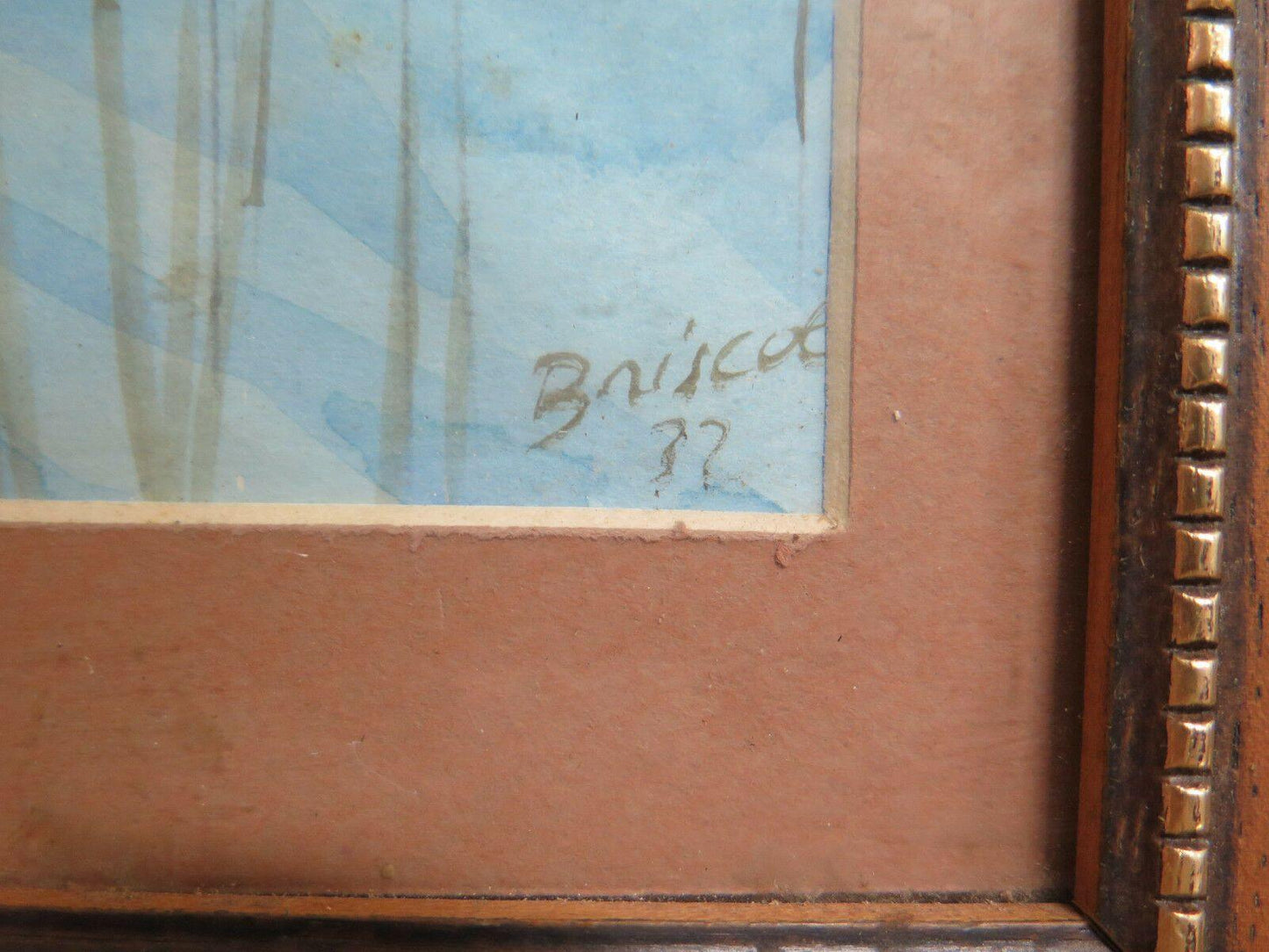 ANTICO ACQUERELLO QUADRO DIPINTO FIRMATO CON BARCHE A VELA IN MARE IN REGATA G5 - Belbello Antiques