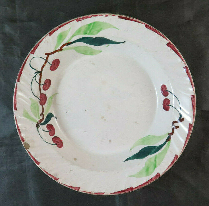 PIATTO ANTICO CERAMICA MOULIN DES LOUPS & HAMAGE FRANCIA VINTAGE CILIEGIE BM34