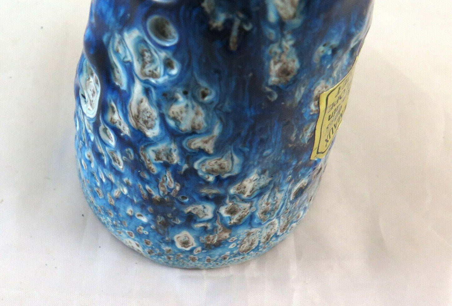 VASO IN CERAMICA VINTAGE EMAUX DE GLACIER CYCLOPE EXOJET ANNECY FRANCIA BM16 - Belbello Antiques