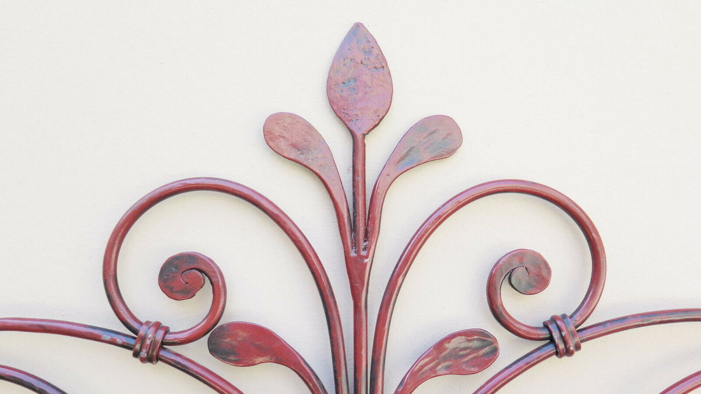VINTAGE PEACOCK TAIL HEADBOARD FOR DOUBLE BED IN WROUGHT IRON 15 