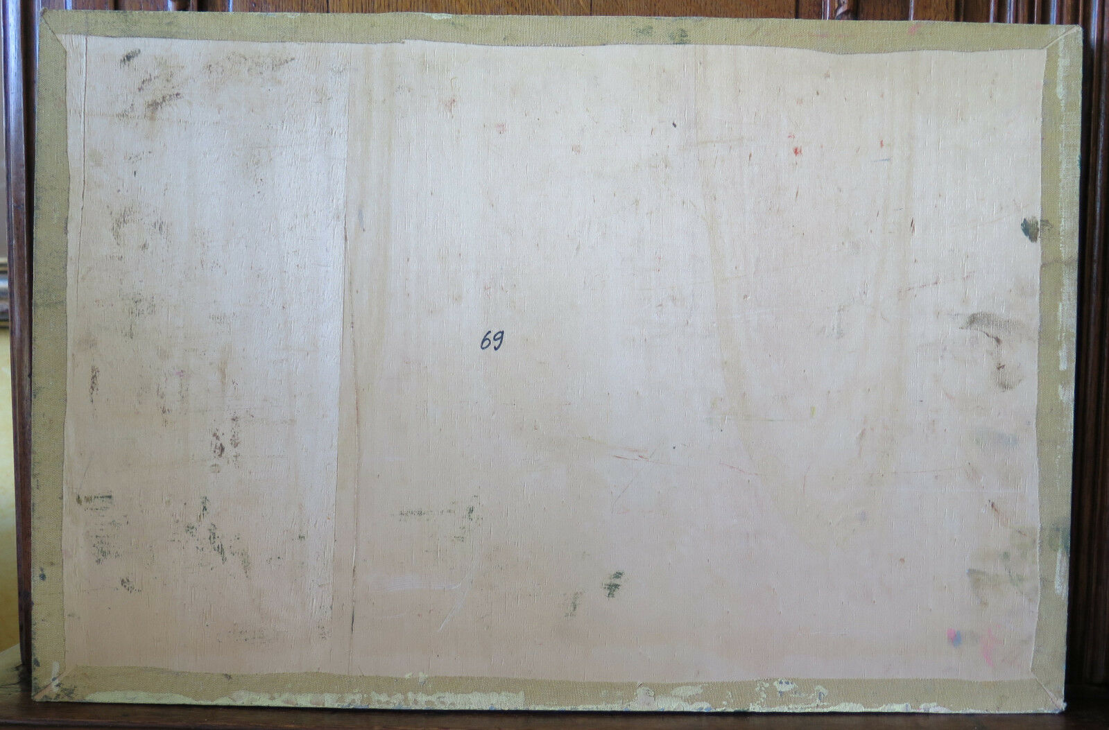 ANTICO QUADRO DIPINTO OLIO SU TAVOLA PESAGGIO IN RIVA AL FIUME CON GARANZIA p12 - Belbello Antiques