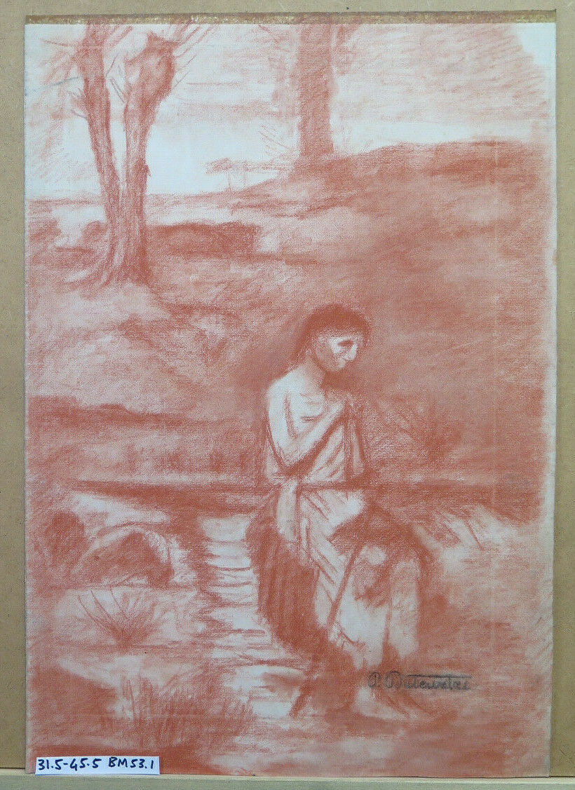 DISEGNO ANTICO SANGUIGNA Pierre Duteurtre DUT SAN GIOVANNI BATTISTA BM53.1 B