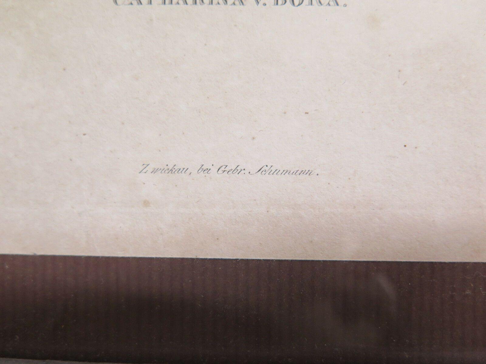 ANTICA INCISIONE STAMPA RITRATTO DI CATERINA BORA Katharina von Bora R116 - Belbello Antiques