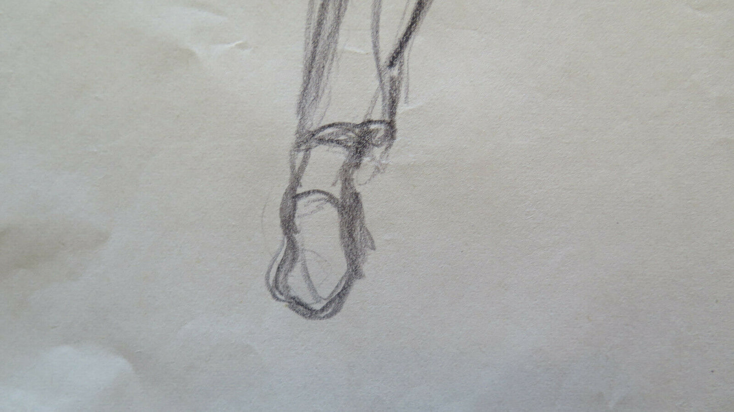 DISEGNO BOZZETTO SU CARTA DI G. PANCALDI STUDIO PER FIGURE UMANE SEDUTE P28.5