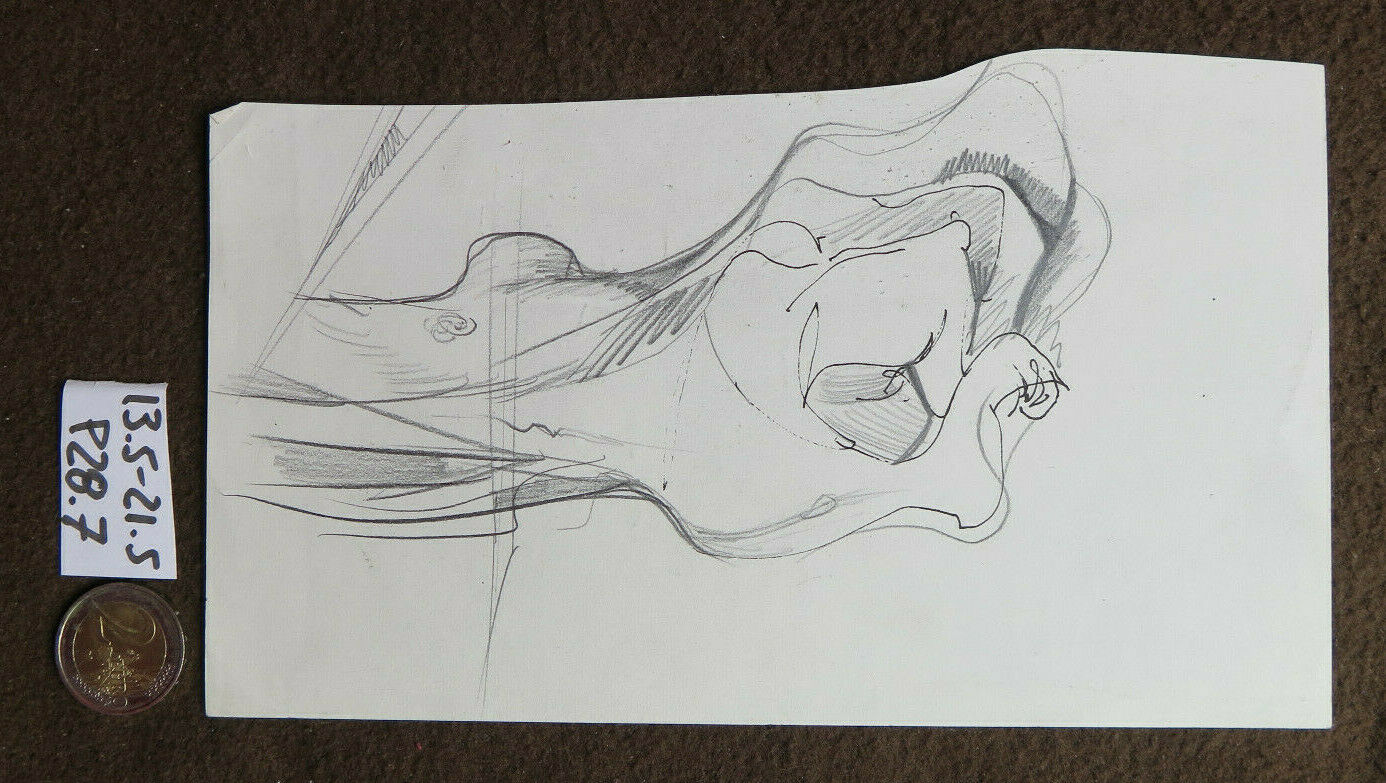 DISEGNO BOZZETTO VECCHIO STUDIO PER MANO OPERA PITTORE PANCALDI 13x21 cm P28.7