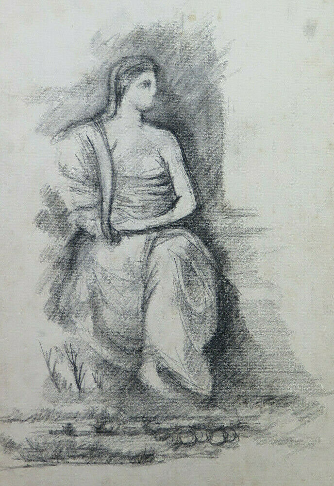 CLASSIC FIGURE ANTIQUE DRAWING LARGE SIZE PAINTER Pierre Duteurtre DUT BM53.1 