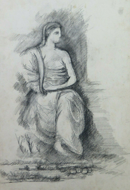 FIGURA CLASSICA DISEGNO ANTICO GRANDE MISURA PITTORE Pierre Duteurtre DUT BM53.1