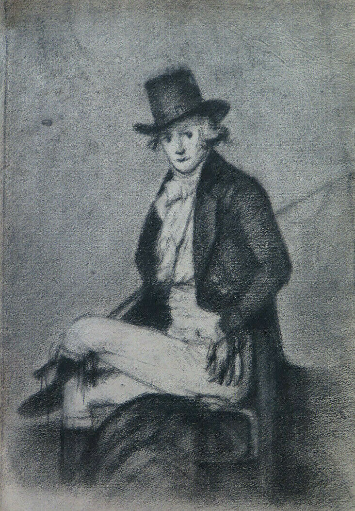 RITRATTO GENTILUOMO CON CAPPELLO DISEGNO ANTICO DI Pierre Duteurtre DUT BM53.1