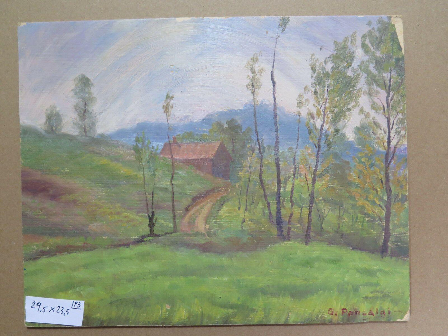 QUADRO ANTICO 900 NOVECENTO EMILIA ROMAGNA PAESAGGIO DIPINTO OLIO SU TAVOLA p3 - Belbello Antiques