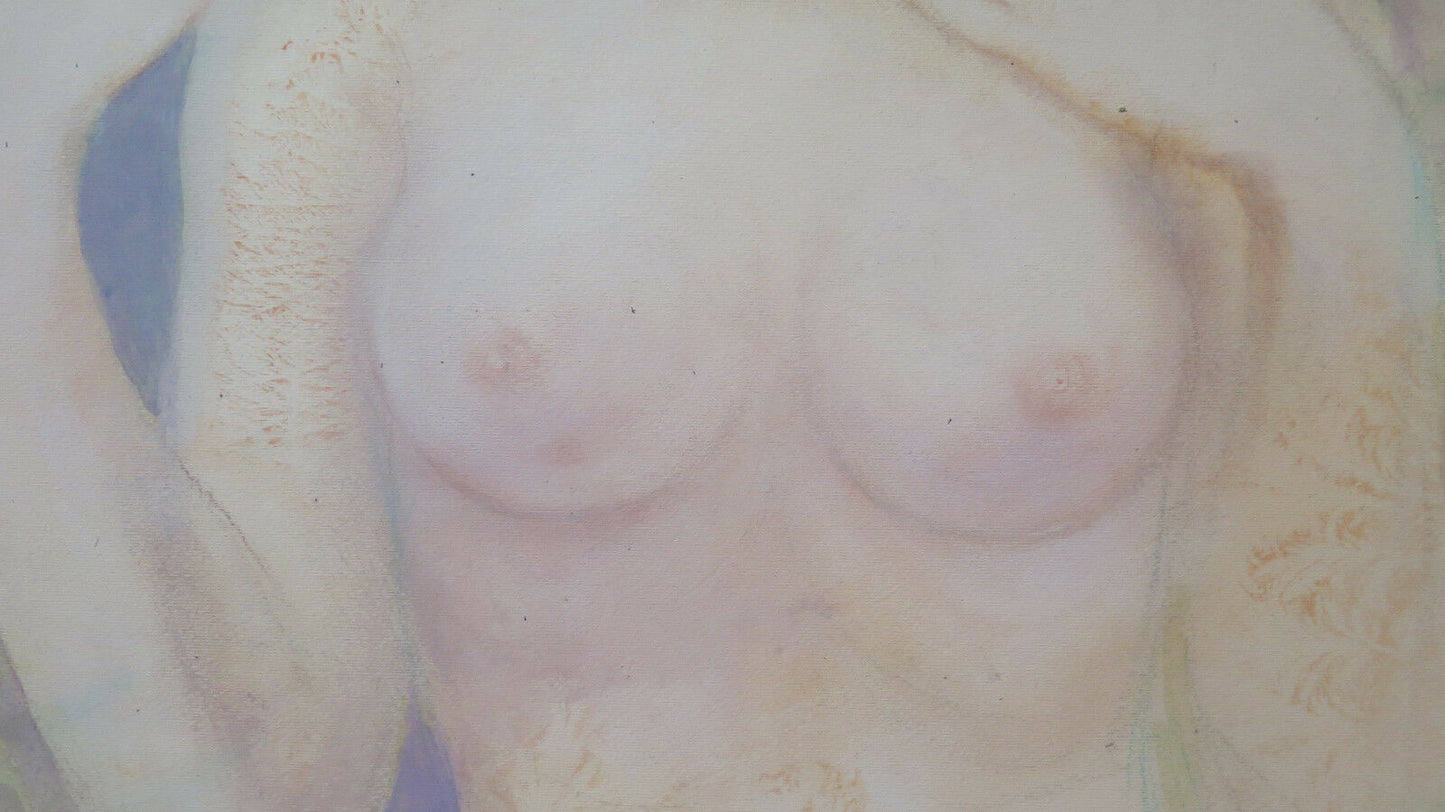 MODERN PAINTING SIGNED FEMALE NUDE PAINTED WITH EXPERIMENTAL TECHNIQUE P33.8