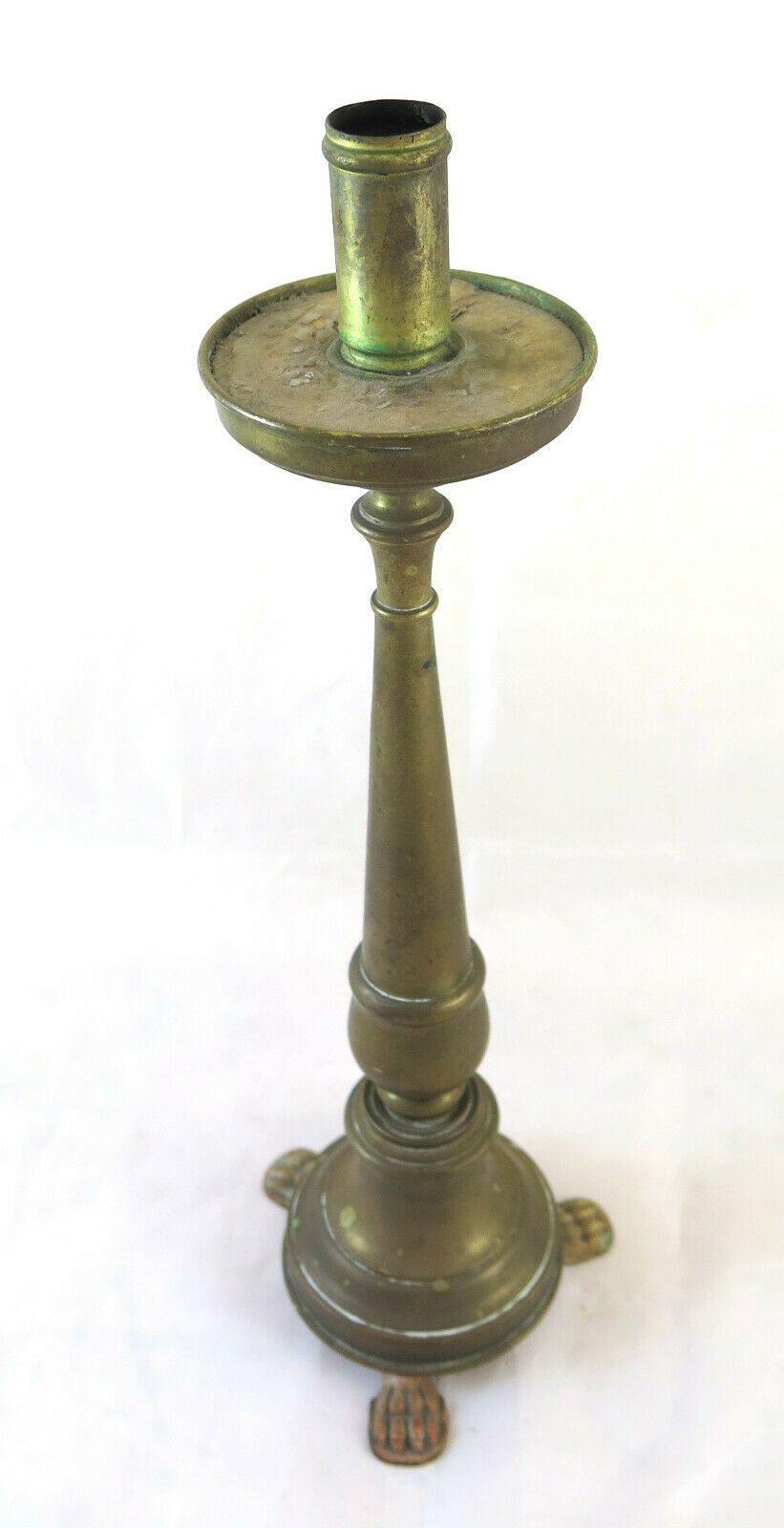 VECCHIA TORCERA IN BRONZO CANDELIERE CANDELABRO PICCOLE DIMENSIONI GR3 - Belbello Antiques