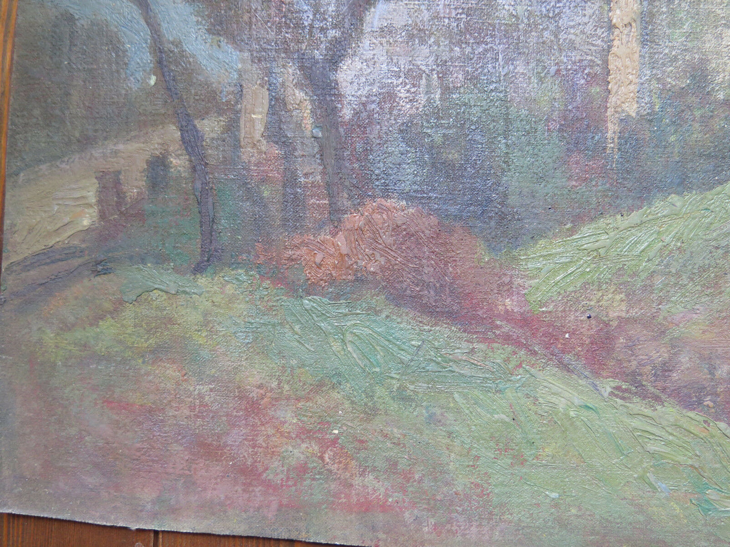 ANTIQUE OIL PAINTING ON PANEL SIGNED YEAR 1959 LANDSCAPE PAINTING WARRANTY p10