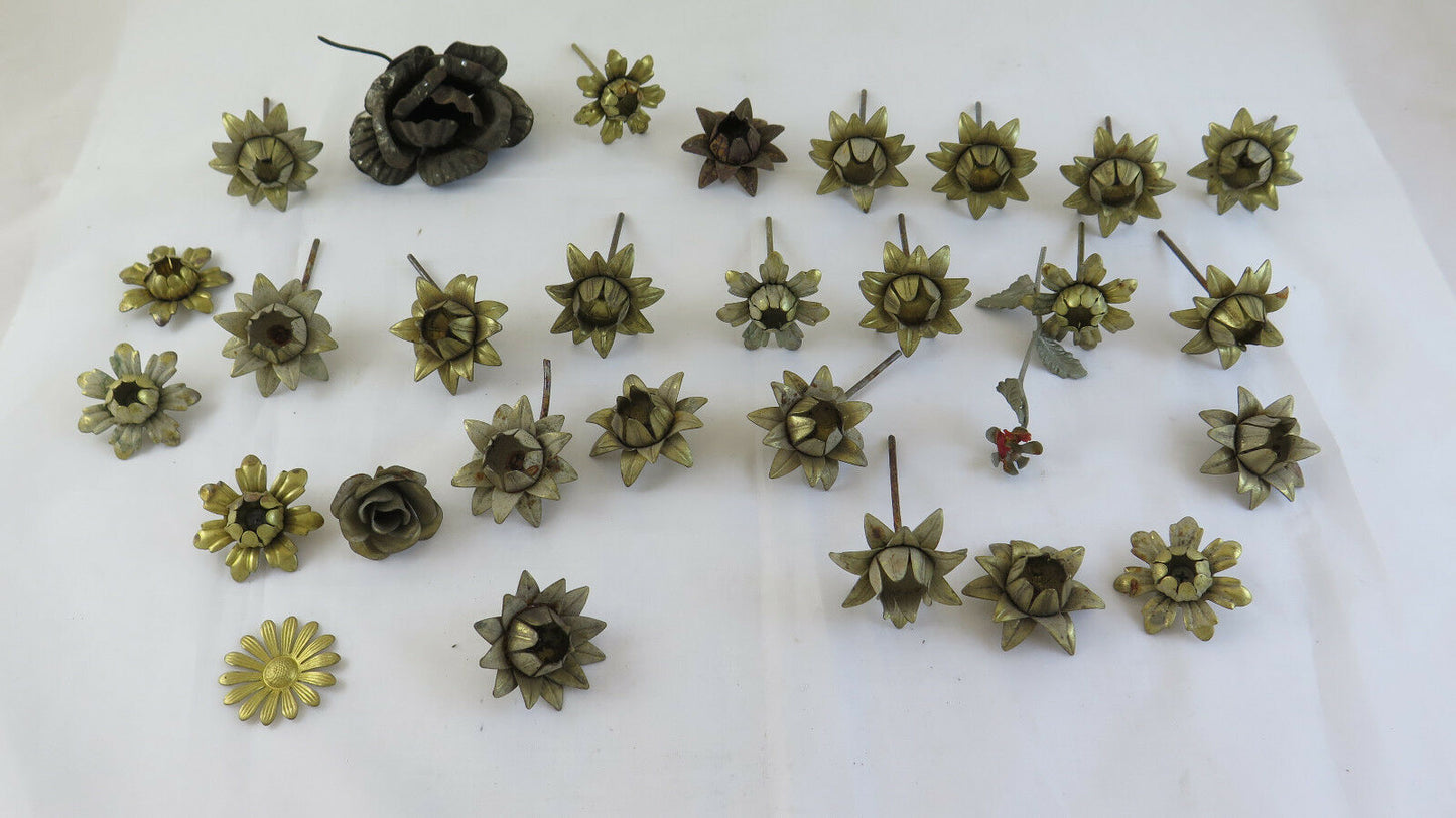 ANTIQUE IRON FLOWERS HAND-MADE FLORAL FRIEZES MID-20TH CENTURY CH15