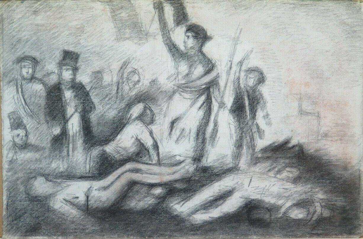 DISEGNO ANTICO DA Eugène Delacroix BOZZETTO DI Pierre Duteurtre detto DUT BM53.1 - Belbello Antiques